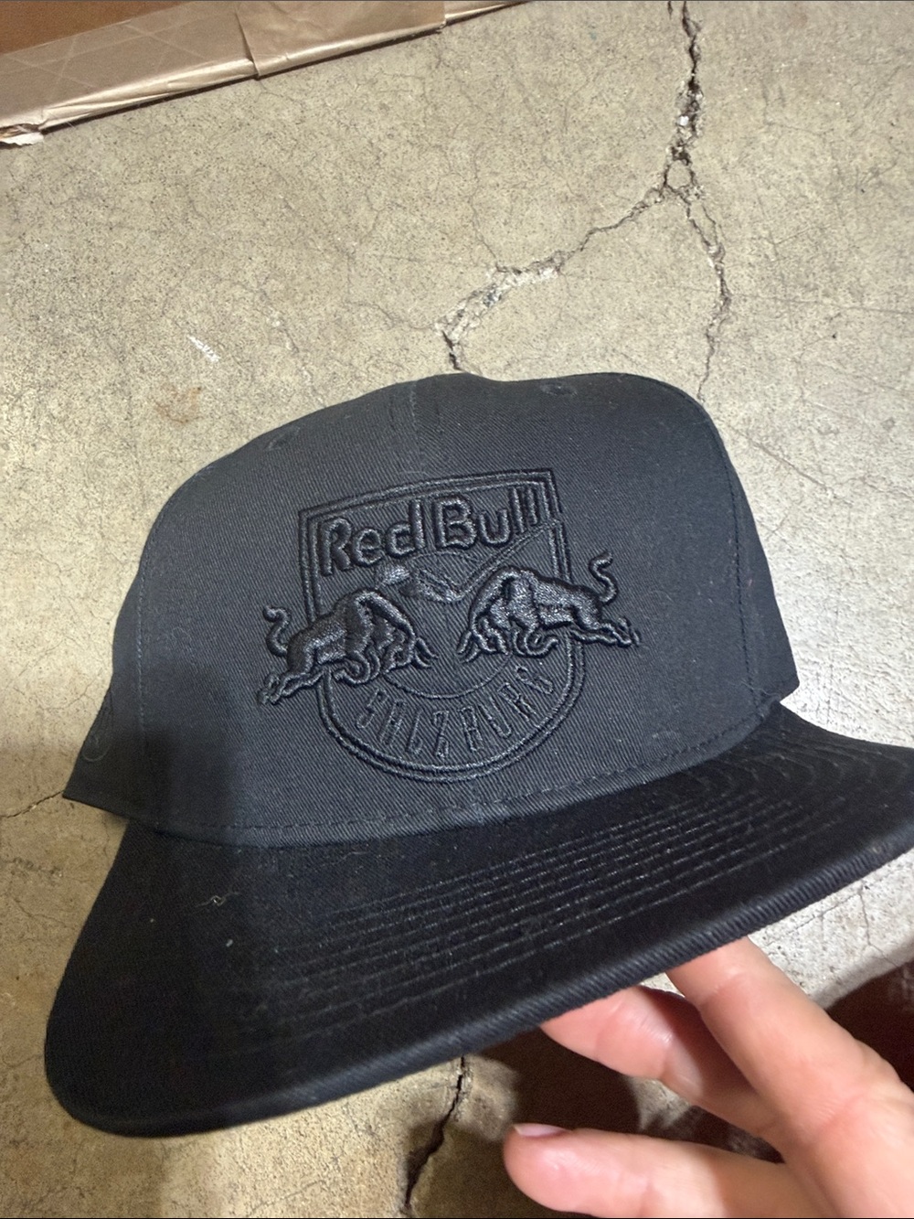 Racing Black Embroidered Snapback Hat